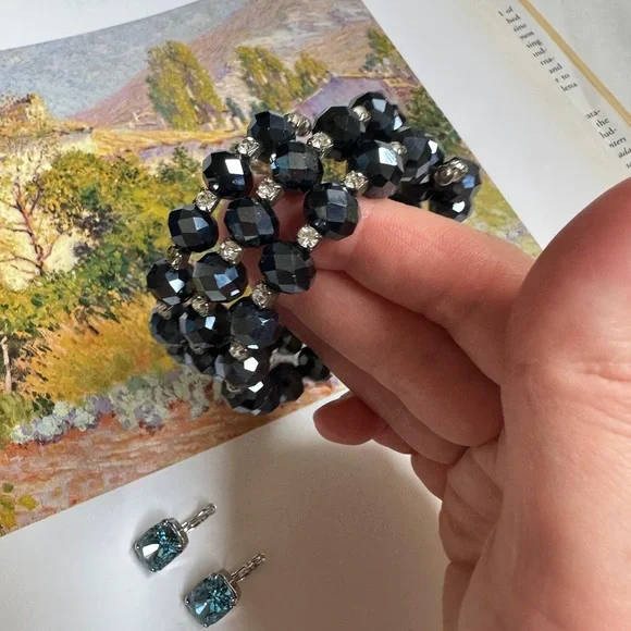 3/50$Bracelet + earrings with blue stone - Picture 11 of 14